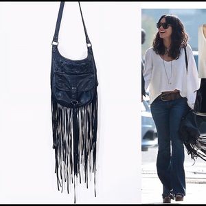 All Saints Leather boho bag with fringe